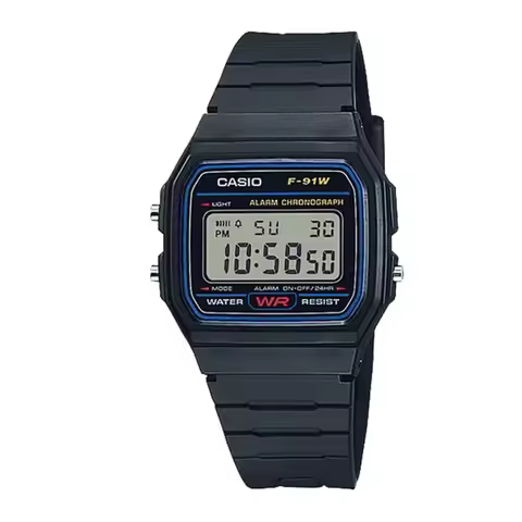 Casio F-91W Series| Digital Sports Watch | 1/100s Stopwatch | Micro-light | 7-Year Battery | Water R