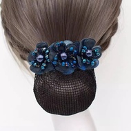 Korean Version Pearl Flower Professional Hair Net Net Net Pocket Spring Clip Exquisite Hair Accessor