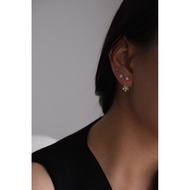 DELPHINE FLOWER EARRINGS GOLD PLATED MINI PEARL FLOWER EARRINGS EARRING GOLD EARRING PEARL EARRING