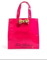 （五折）英國正品🇬🇧 Ted baker 幾何蝴蝶結 桃紅色防水托特包/購物袋/媽媽包（大型）