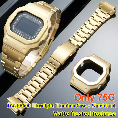 DW-H5600 Gold Ultralight Titanium Watch band Case For Casio G-Shock DWH5600 dw h5600 Strap Metal Bru