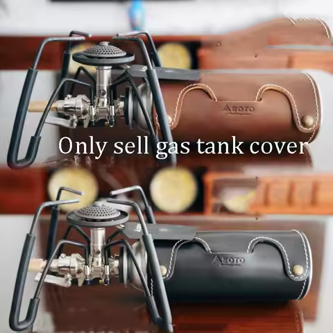 Camping Gas Can Protective Cover for SOTO 340 SOTO 310 Spider Stove Pure Cowhide Long Air Tank Cover