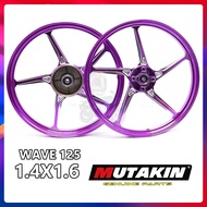 【Purper 】MUTAKIN CNC MAGS Front Disc 4holes Rear Drum brake For Honda WAVE 125