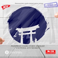 Cutting Stiker Torii Gate Variasi Motor Mobil Sticker Kaca Helm Japan Sakura Red Sun Sakura