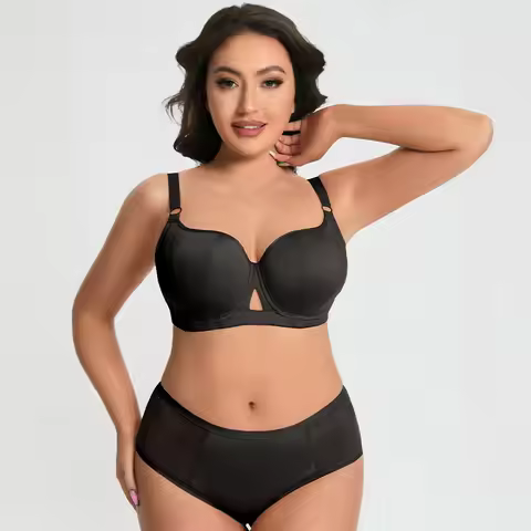 Womens Push Up Minimizer Bra Set Full Cup Underwire Female Smooth Plus Size Lingerie 75 80 85 90 95 