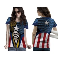 [Riashop] Captain America Women's Costume T-shirt | CAPTAIN AMERICA Full Print Costume T-Shirt - FS