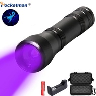 8000lum LED UV Flashlight UV Light Torch lanterna Zoomable 395nm 18650