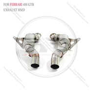 HMD Exhaust System High Flow Performance Downpipe for Ferrari 488 Pista Spider GTB V8 3.9T With Heat
