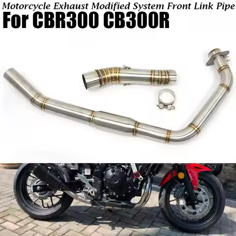 Motorcycle Exhaust 51mm Slip-On Motorbike Elbow System Front Middle Link Pipe Racing For Honda CBR30