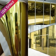 Free Tools + Gold Silver (USA) - (5ft 10ft 25ft 50ft 100ft) Tinted Film for Windows Home / Tinted Fi