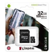 #消費劵 Kingston Canvas Select™ Plus MicroSD Card 32GB 64GB 128GB SDXC Class 10 UHS-1 U1 V10 A1