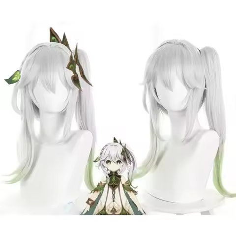 Cos Convention & Halloween Genshin Wig 2025 - Nahida Sumeru Dendro Archon, Anime Game Otaku Natural-