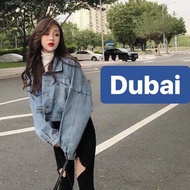ÁO KHOÁC JEAN NỮ CHẤT BÒ 3 CÚC SAU PHONG CÁCH HÀN QUỐC DUBAI FASHION