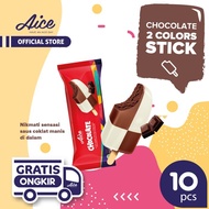 Aice Ice Cream Chocolate 2 Colors Stick Es Krim 10 pcs