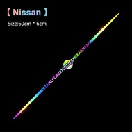 สติกเกอร์ติดรถยนต์ Nissan สติ๊กเกอร์ติดกระจกหน้ารถยนต์เลเซอร์กันน้ำด้านหน้ากระจกหลังกันลมหน้าต่างสติกเกอร์ตกแต่งอุปกรณ์แต่งภายนอกรถสำหรับ Nissan Tiida Sunny QASHQAI J10 J11 MARCH LIVINA TEANA X-TRAI