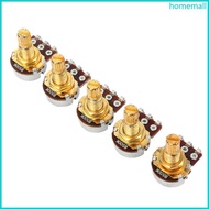HO 5Pcs B500k Potentiometer Splined  Electric Guitar Bass Effect Amp Tone Volume
