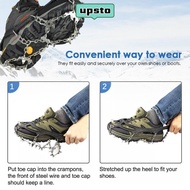 UPSTO Ice Shoes Spike Shoe Cover Winter Crampons Cleats Grippers Climbing