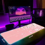 Large RGB Mouse Mat Cherry Sakura Gamer Mousepads LED Gaming Mousepad Big Luminous Desk Pad Desk Mats Backlit Mouse Pads Deskmat