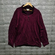 BAHAMA REVERSIBLE VINTAGE 1/4 ZIP PULLOVER SWEATSHIRT SHIRT LONG SLEEVE MAGENTA 2XL 26x30