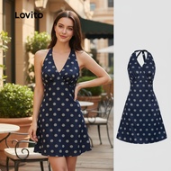 (trendy6)Lovito Women Casual Dress Tribal Print Tie Back Summer/Spring Dress L133AD069 Lovito Pakaia