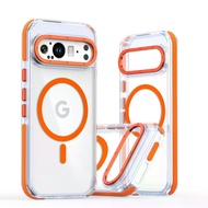 Luxury High Transparent Case For Google PIXEL 9 Pro XL 5G Magnetic Wireless Charging Shockproof Cove