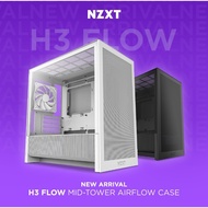 NZXT H3 FLOW Micro-ATX High Airflow Mid Tower PC Case/ BLACK/ WHITE