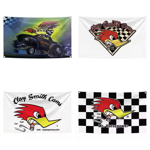 90x150cm Mr.Horsepower Clay Smith Cams Flag Tapestry Polyester Digital Printing Banner for Garage Wa