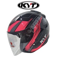 KYT HELMET HELLCAT ASYMMETRIC BLACK RED GRL GREY FUXIA BLACK BLUE OPEN FACE