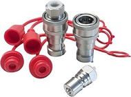 3/8" NPT Hydraulic Quick Connect Couplings, Replace 7J417-66220 7J417-66320, ISO7241-B, 4000 PSI, wi