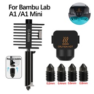 Hotend Kit For Bambu Lab A1/a1 Mini Fast Speed Hot End Assembly 0.2/0.4/0.6/0.8mm Hardened Steel Noz