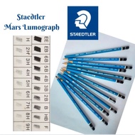 Staedtler Mars Lumograph Pencil Graphite [ F, B, 2B, 3B, 4B, 7B, 8B, H, 2H, 3H ,4H, 6H] Per Piece