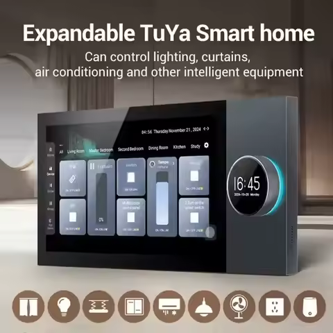 Anjielo TUYA Smart Music Central Control Host 7-inch Knob Smart Home Panel with Scene Linkage CE Cer