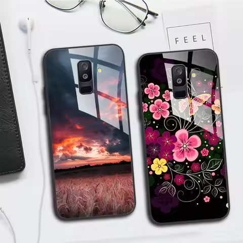 A6 Plus Case For Samsung Galaxy A6 2018 Phone Case A600F SM-A600F Tempered Glass Case For Samsung A6