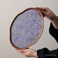 Blooming Gold Begonia Japanese Style Begonia Glass Teapot Holder Tea Tray Vintage Bamboo Tea Tray Ho