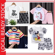 Kids Short Sleeve T shirt set baju baby girl boy kanak kids cloth Baby Girl Boy Clothe Cute Clothing