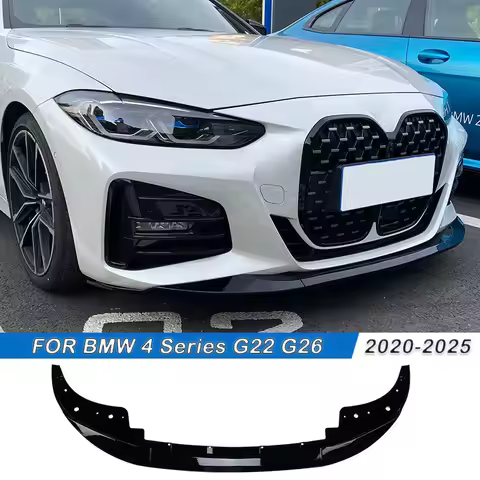 For BMW 4 Series G22 G26 420i 430i I4 M50 M Sport 2020-2025 Car Front Bumper Spoiler Lip Diffuser Sp