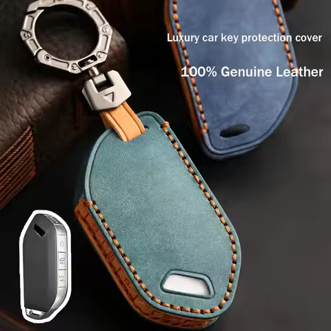 Genuine Leather Car Key Case Cover for Kia EV9 Picanto Carnival Seltos Sorento Morning K5 KA4 EV3 20
