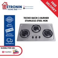 Tecno 86cm 3-Burner Stainless Steel Built-In Gas Hob SR98SV SR 98SV