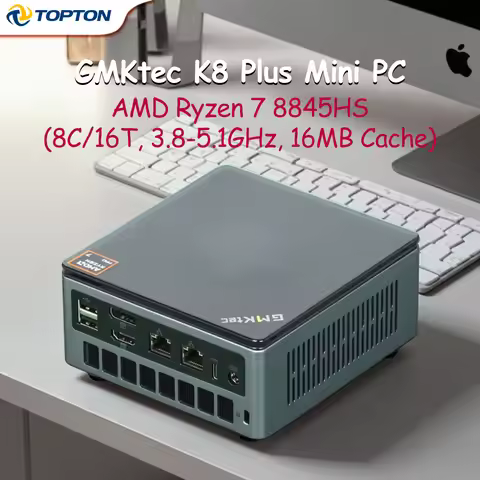 GMKtec Oculink Mini PC K8 Plus AMD Ryzen 7 8845HS 2×USB4 2×DDR5 Gaming Computer Windows 11 Pro WiFi 