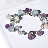 海藍寶 千層白幽靈 紫幽靈 白水晶 霜雪 水晶 手鏈