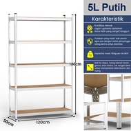 Rak Besi Susun Serbaguna 4susun 5 susun gudang rak besi Siku boltless shelves Gratis kaki karet