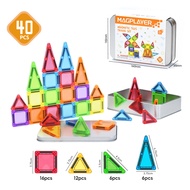 Romboss 3.75cm 26/40pcs Mini Magnetic Tiles Travel Set with Iron Box Educational Portable Magnet Toy