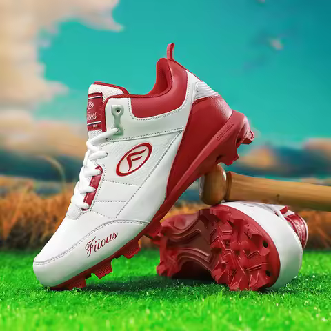 High Quality Red Baseball Shoes Men Women Training Shoes Outdoor Non-slip Men's Rugby Shoes Unisex P