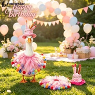 YTAR  Birthday Porch Goose Outfit 23 Inch Party Hat Set Lawn Goose Clothes for Cement Plastic Goose 
