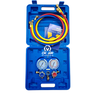 เกจ์คู่ชาร์จน้ำยาพร้อมสายVALUE รุ่นVMG-2-R410a-B Body อลูมิเนียม (R22R410R134R407) มีตาแมวดูน้ำยา