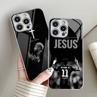 neymar 02 Silver Electroplated Glass Phone Case For Iphone 16 16e 15 Pro Max 14 13 12 Mini 11 Xs Xr