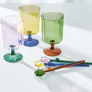 【交換禮物推薦】日本耐熱玻璃-繽紛撞色飲品杯+同色花花攪拌棒