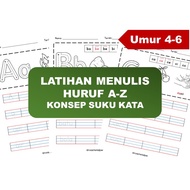 [ SOFTCOPY  | PDF ] LEMBARAN KERJA MENGENAL MEMBACA MENULIS A HINGGA Z | PRASEKOLAH TADIKA | KONSEP 