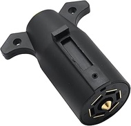 1 PCS 12V Trailer Bar 7-Pin Trailer Plug Connector, 7-Way Round RV Style Flat Blade Trailer Light Pl