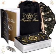 Moon Tarot Cards Set with Guide Book - 78 Original Tarot Cards Deck - Astrology Unique Deck with Hea